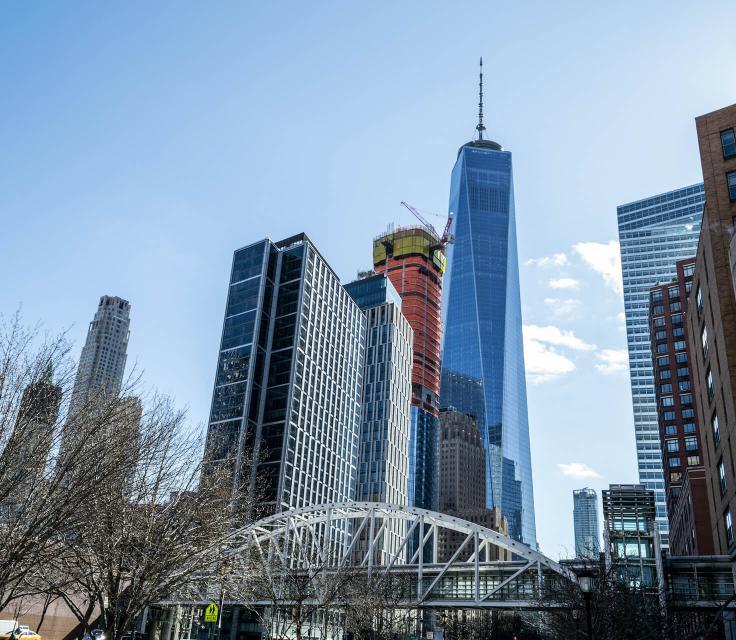 A Group Of Tall Buildings