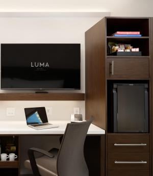 desk with monitor