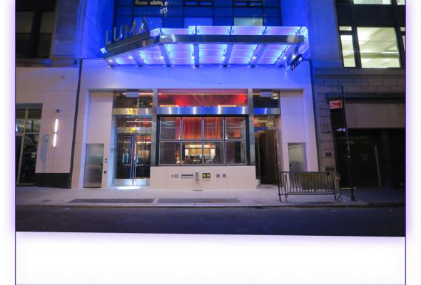 the hotel entrance
