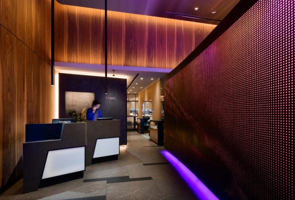 Front desk at LUMA Hotel Times Square