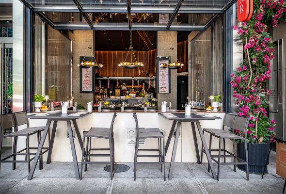 Outdoor seating at AperiBar NYC