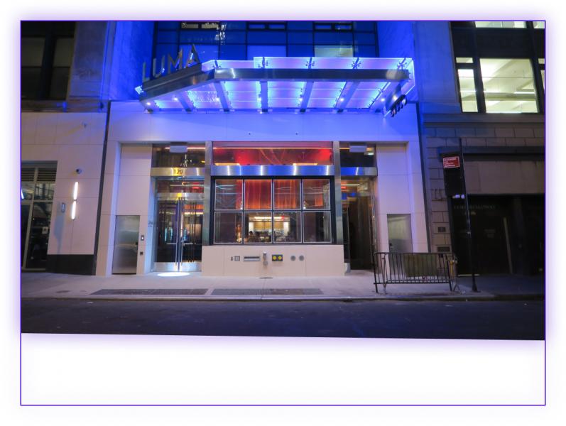 the hotel entrance