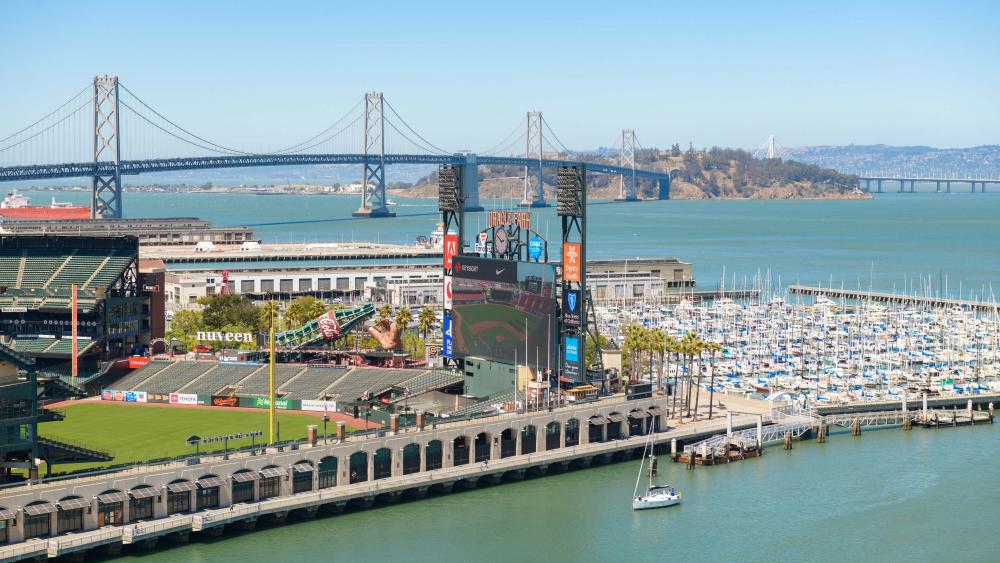 SF bridge and ballpark view