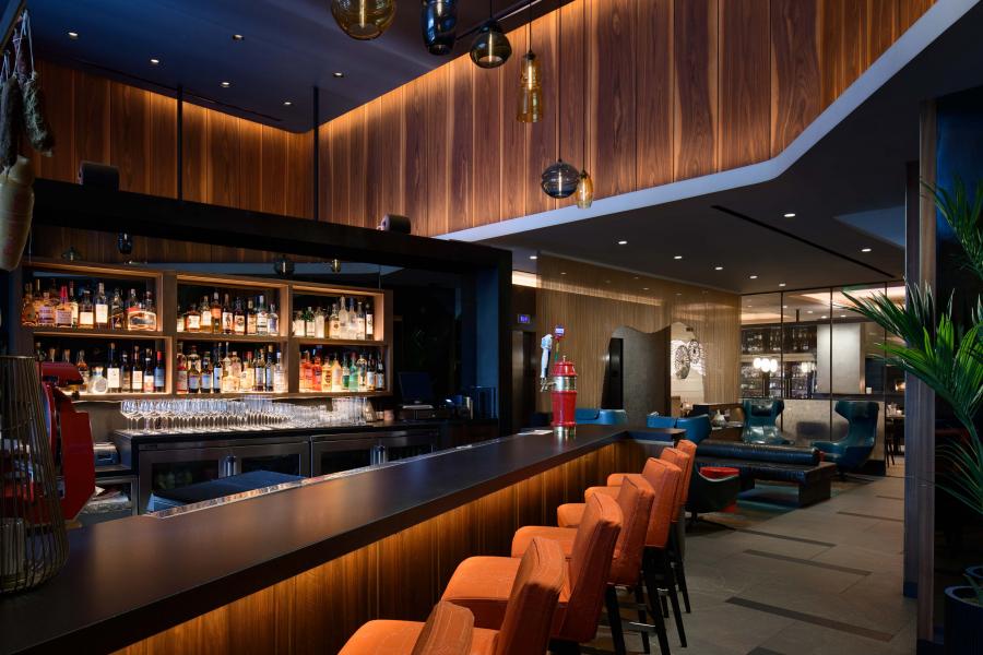 Bar and lobby at AperiBar in LUMA Hotel Times Square
