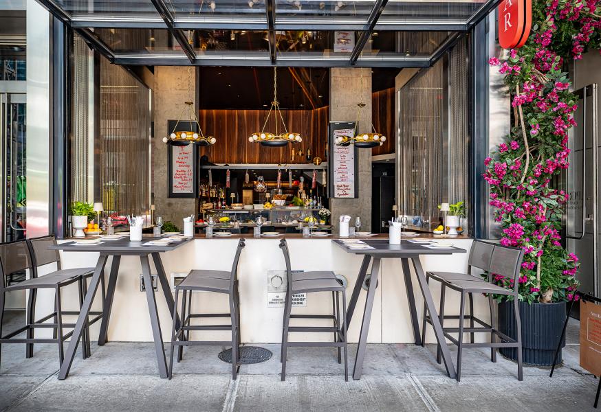 Outdoor seating at AperiBar NYC