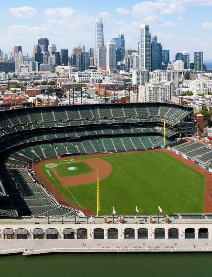 Aerial view of Oracle Park